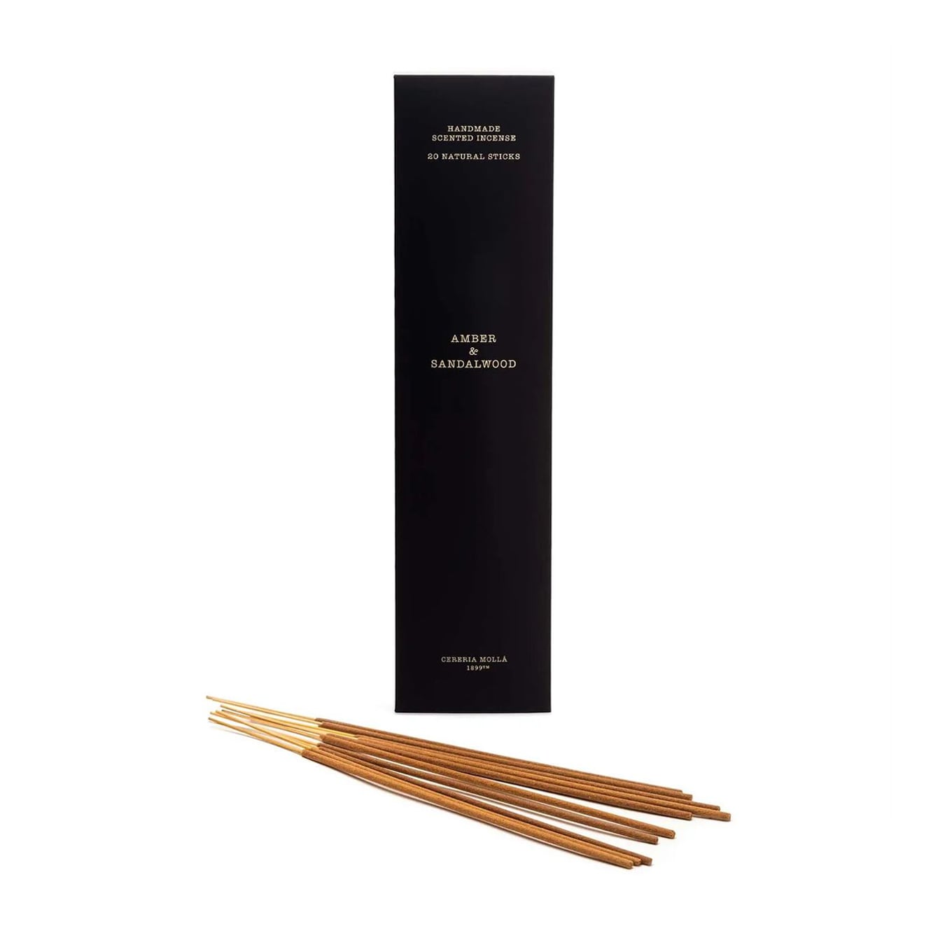 Ароматичні палички Cereria Molla Handmade Scented Incense, Amber &amp; Sandalwood, 23 см, 20 шт